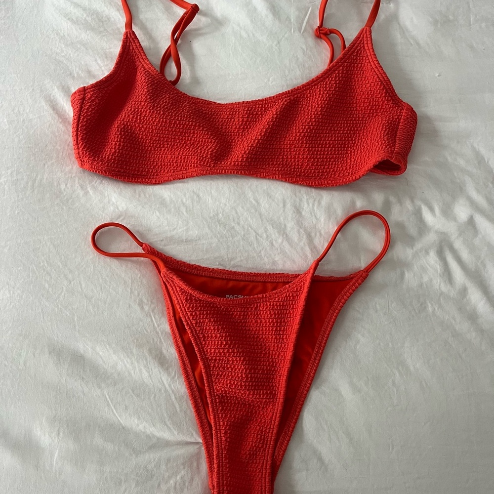 PacSun Vibrant Red Orange Bikini set